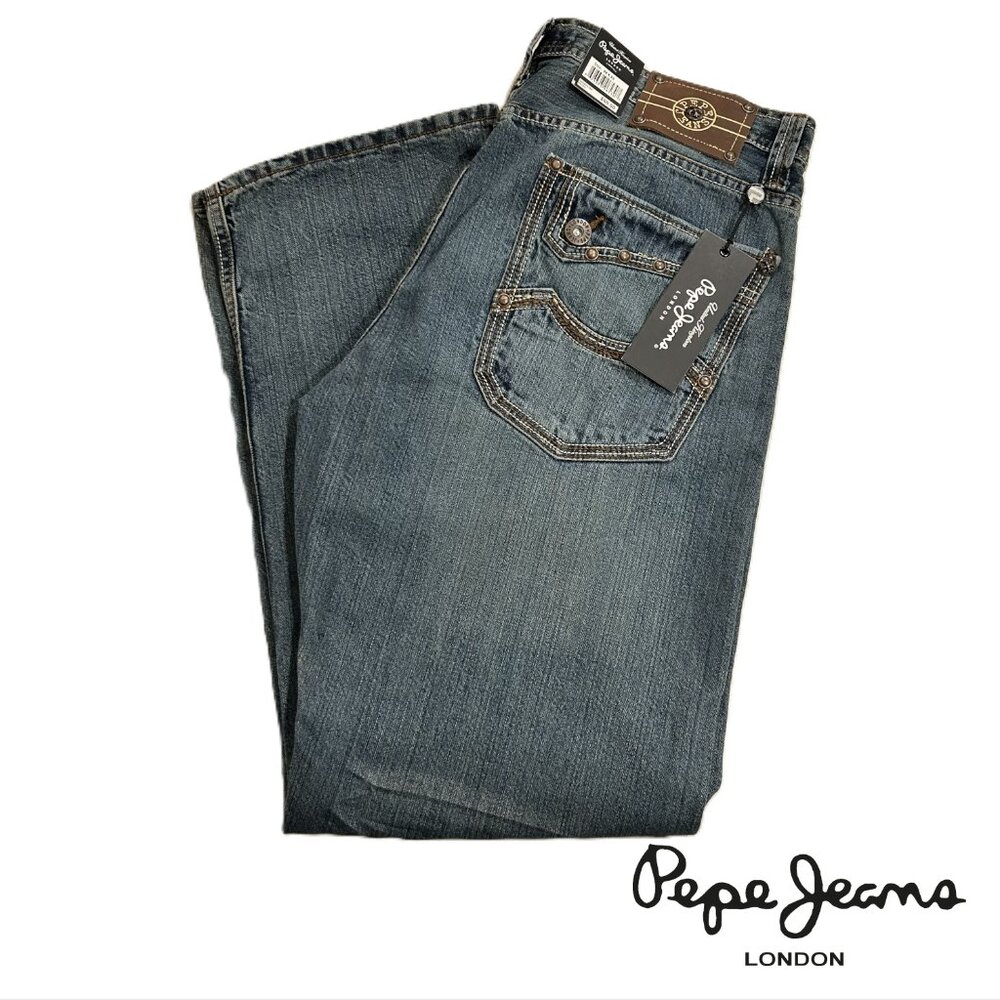 Mens Pepe Jeans Relaxed Low-Rise Straight Leg NWT 38x30
